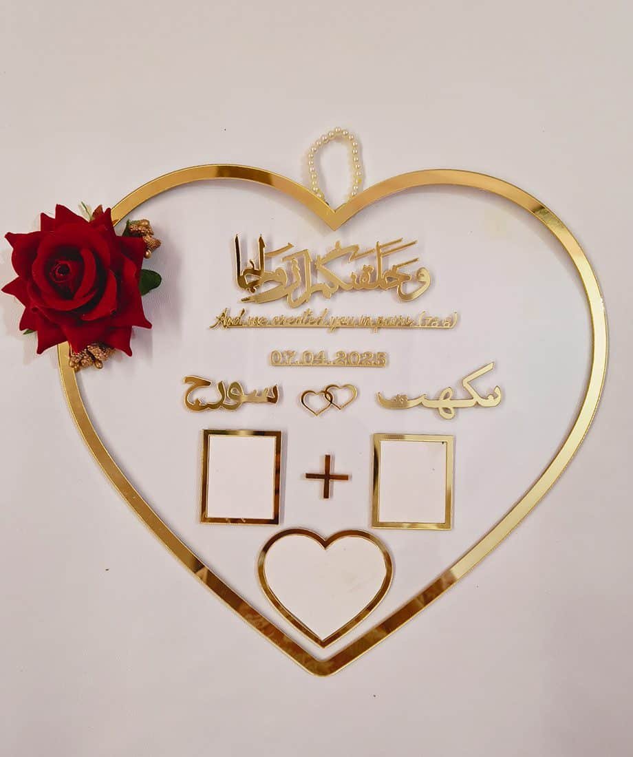 Nikah thumb print board heart shape - Image 3
