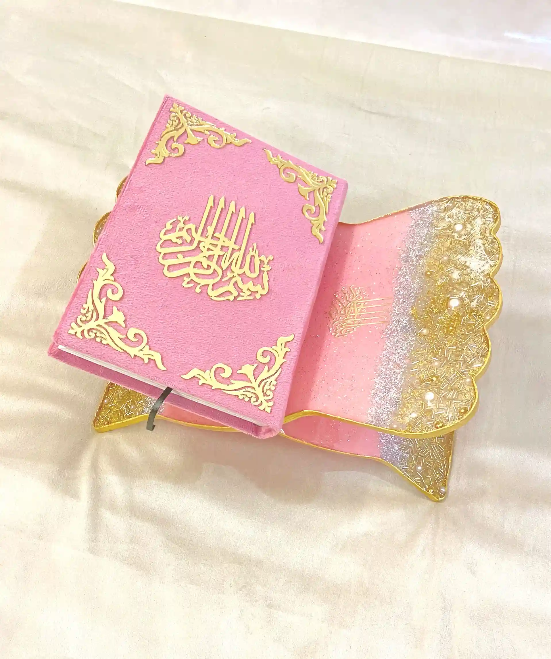 Designer Quran Box Hamper – Islamic Bridal Gift Set (Pink) - Image 2