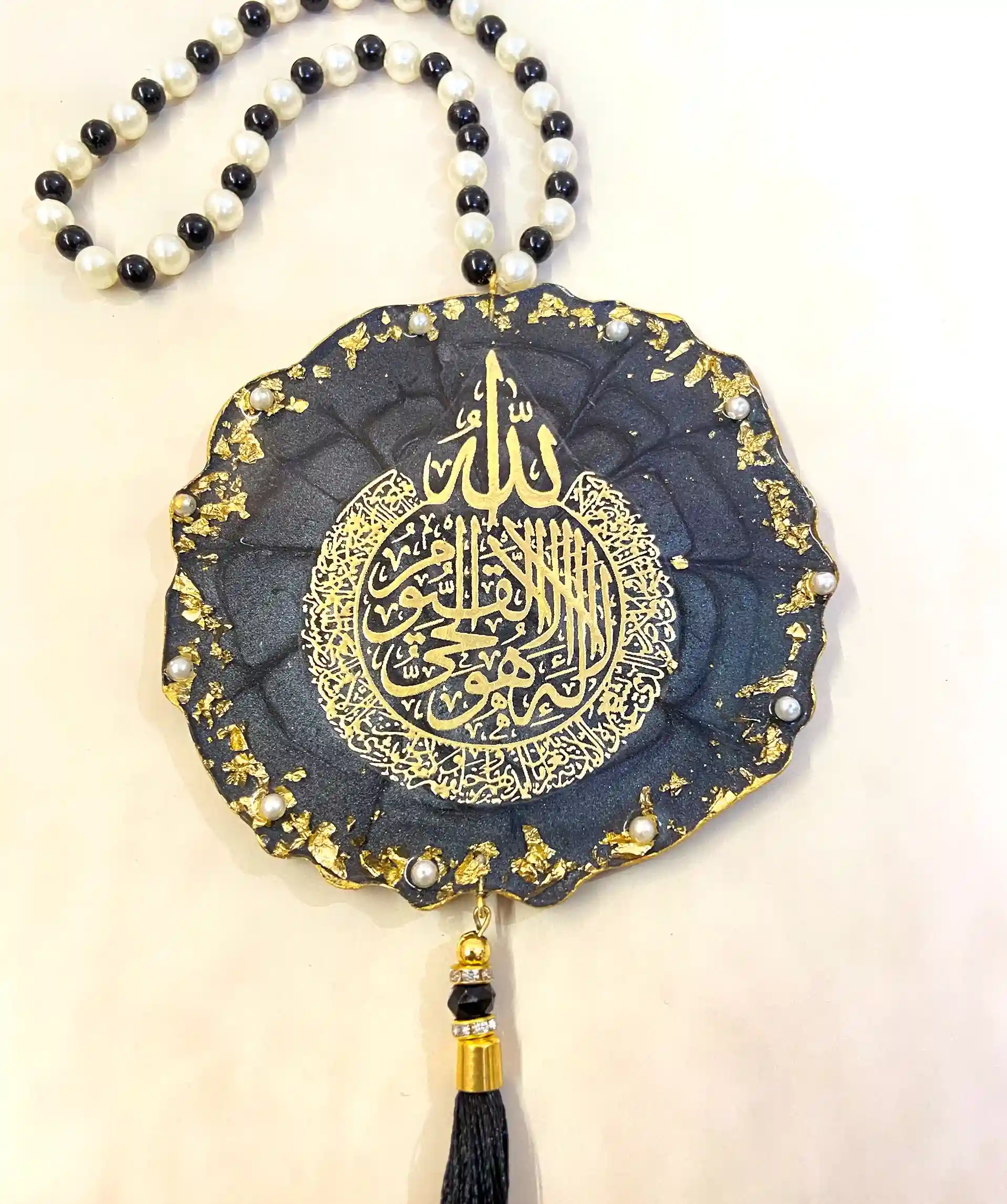 Double-Sided Ayatul Kursi & Travel Dua Resin Car Hanging - Image 3