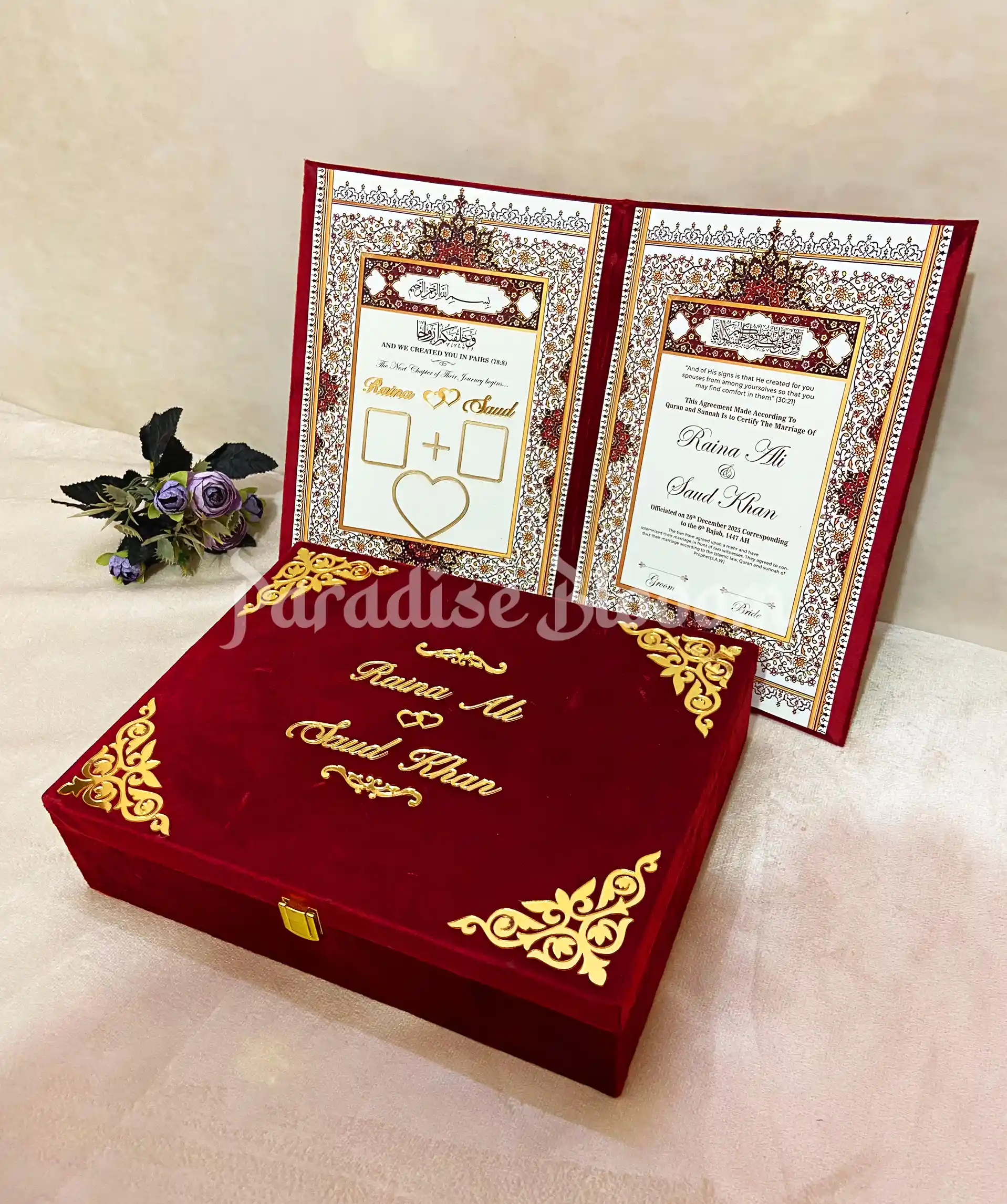 Personalized Nikah Booklet with Keepsake Box - Image 3