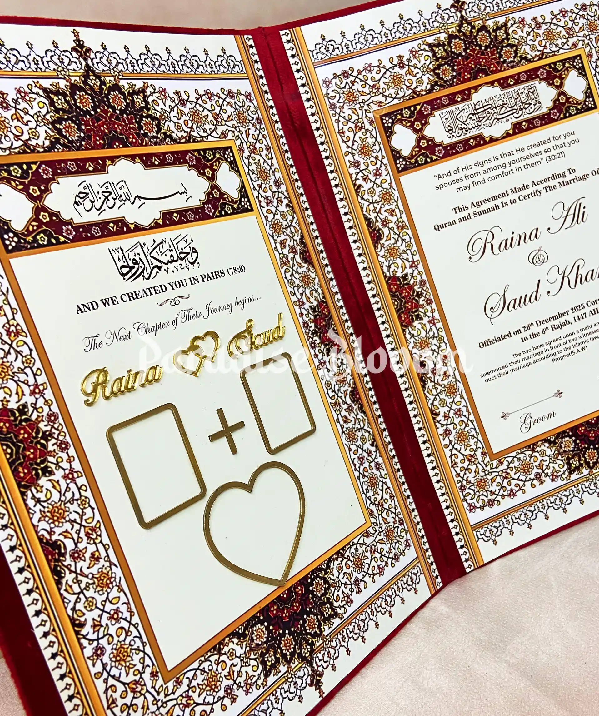 Personalized Nikah Booklet with Keepsake Box - Image 2