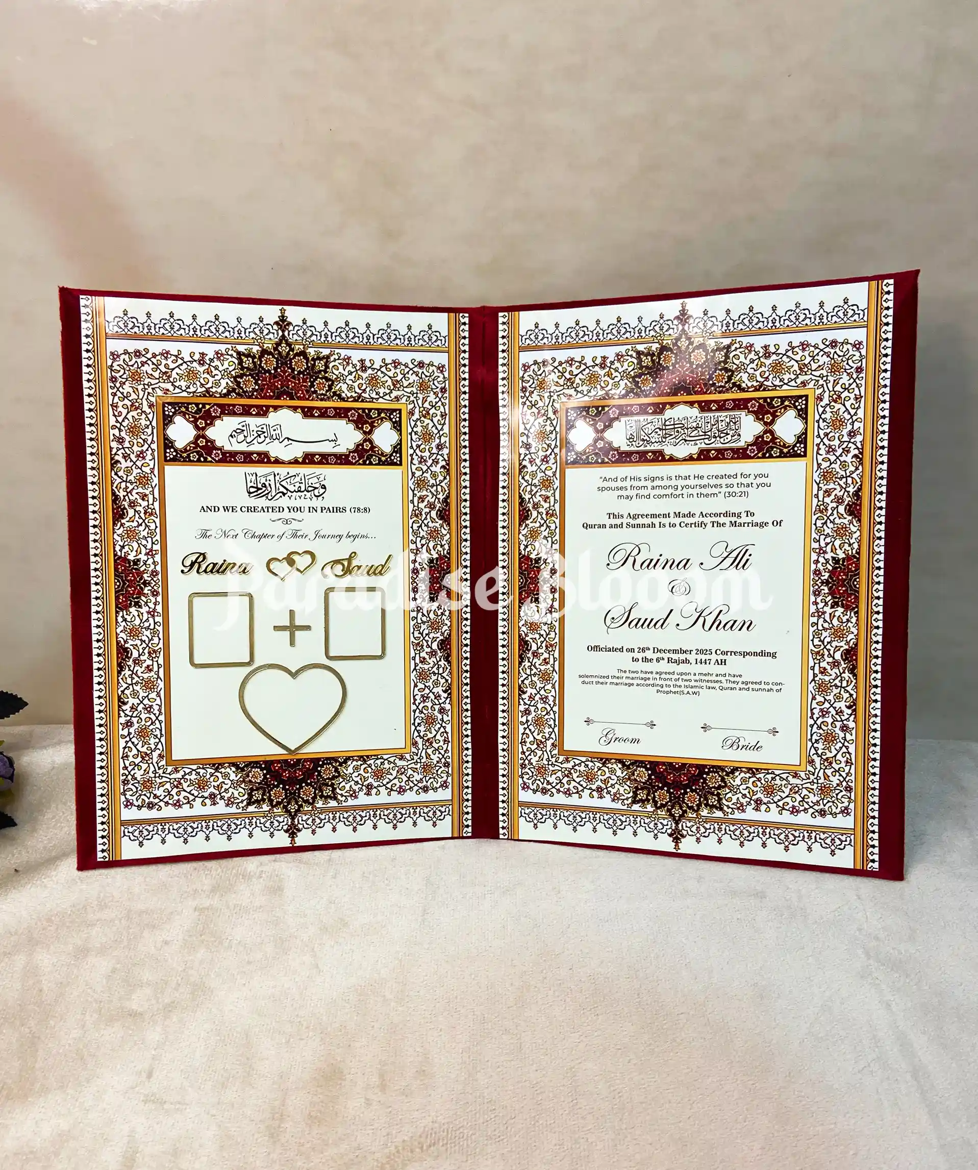 Personalized Nikah Booklet with Keepsake Box - Image 4